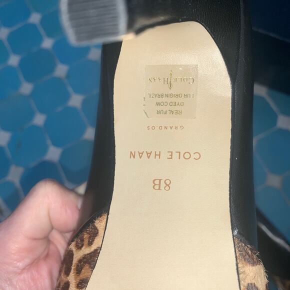 NEW/BOX COLE HAAN KYLE ANIMAL PRINT LEOPARD LEATHER PUMPS - Picture 8 of 9